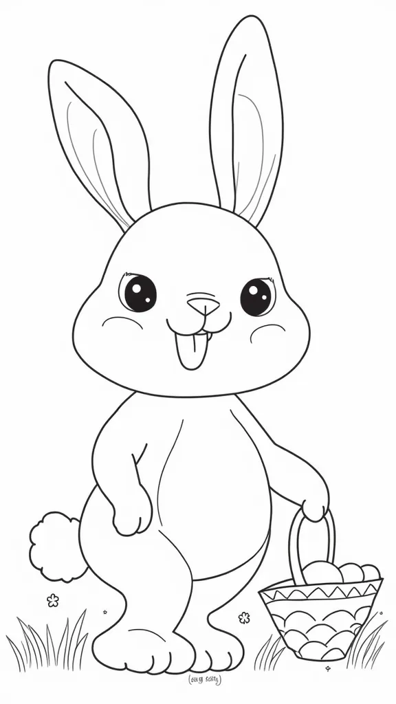 Páginas para colorear de Bunny de Pascua simples